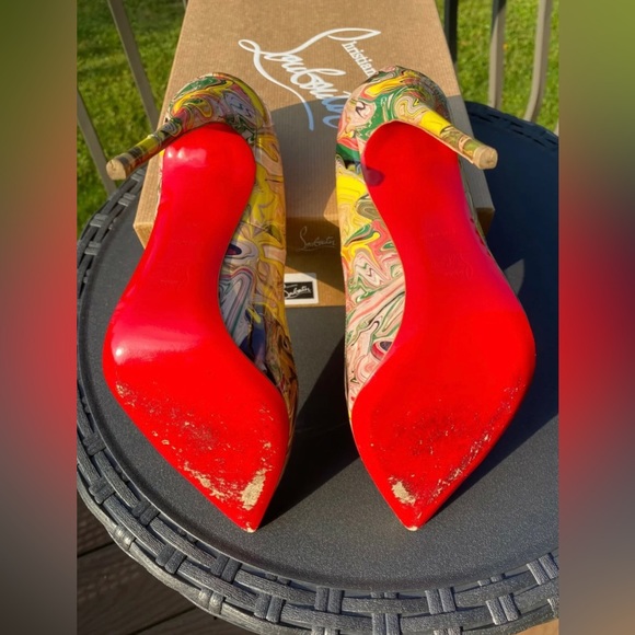 Christian Louboutin Multicolor Marble Pigalle Follies Pumps - Picture 2 of 4